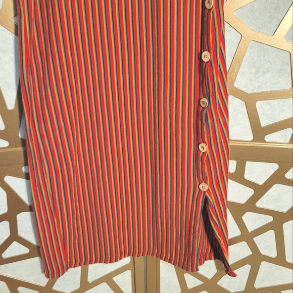 NWOT ZARA TRAFALUC Rainbow Stripe T-shirt Dress - Picture 3 of 9